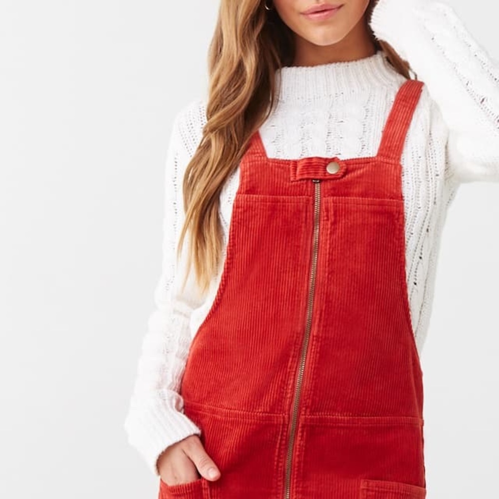 Forever 21 corduroy overall mini dress